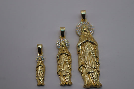 925S (14K) & VS Moissanite Virgin Mary Pendant