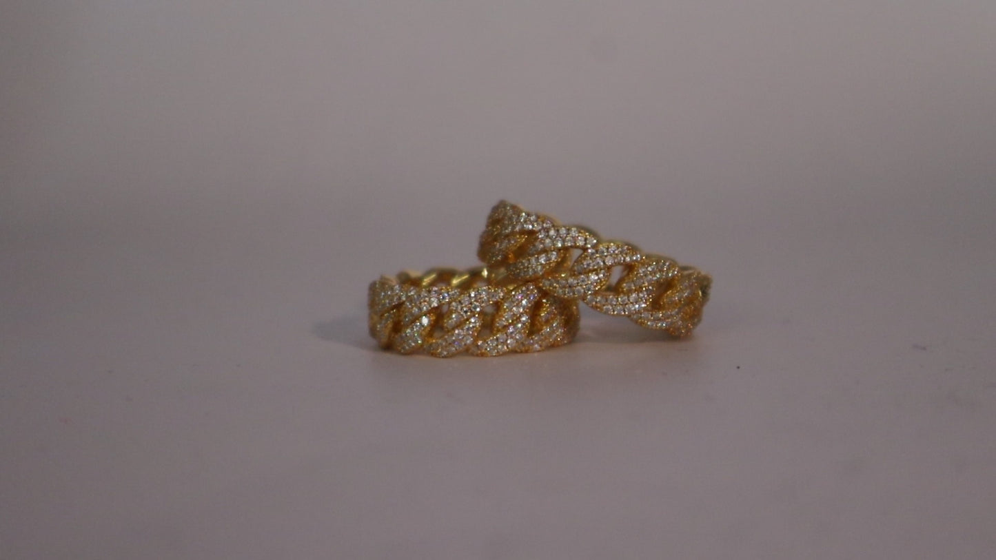 7mm Cuban Ring 925S (14k) & VS Moissanite
