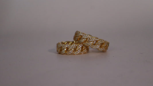 7mm Cuban Ring 925S (14k) & VS Moissanite