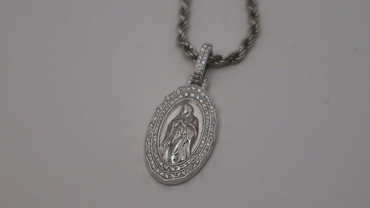 925S & VVS Moissanite Virgin Mary Pendant
