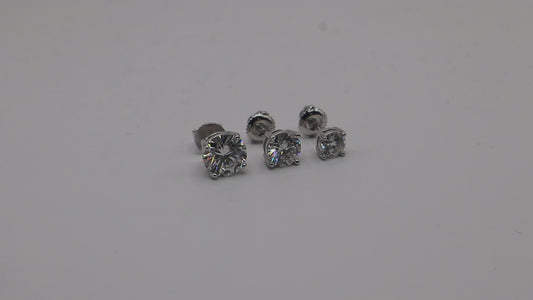 925S & VS Moissanite Round Cut Stud Earrings