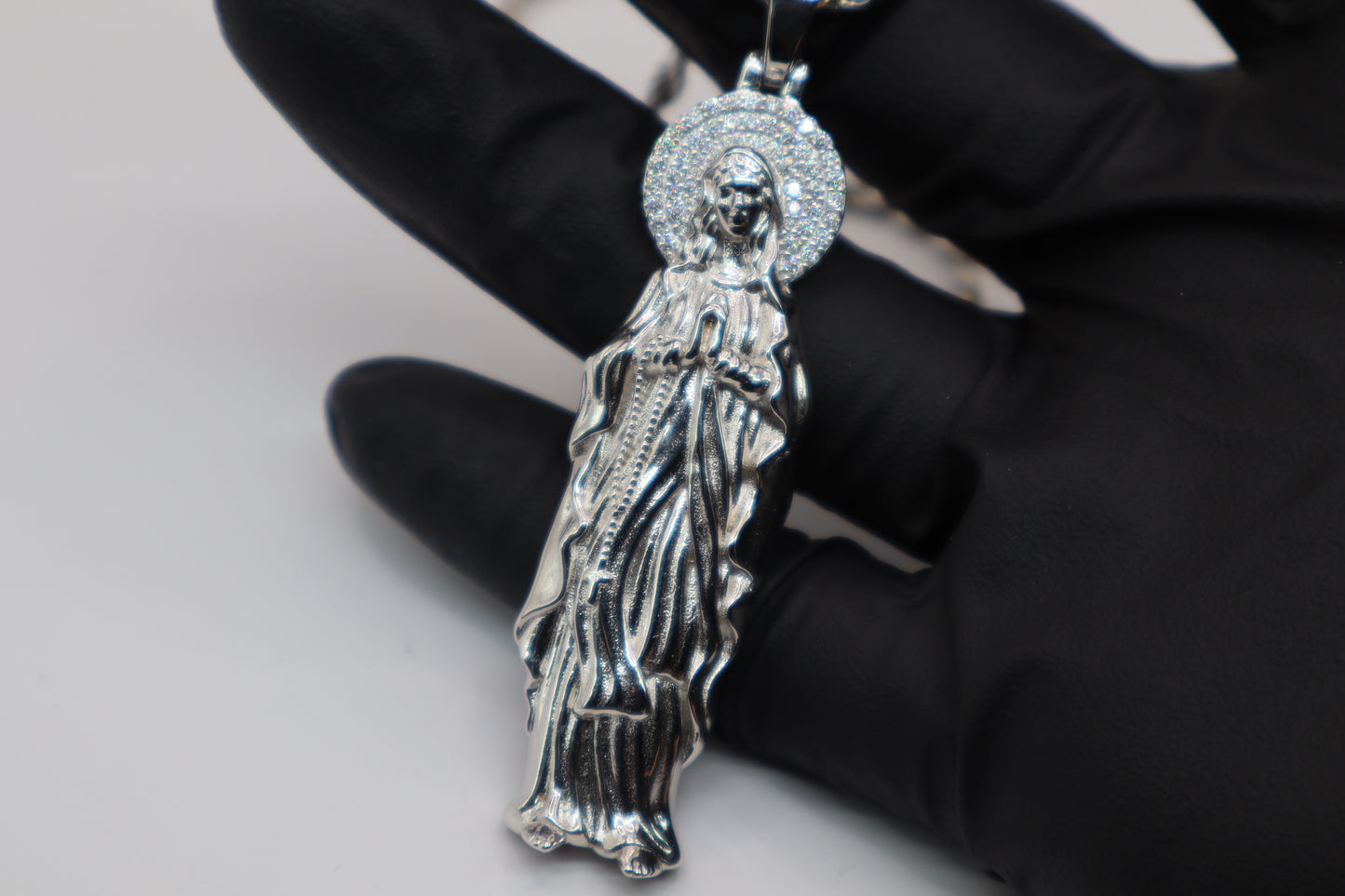 925S & VS Moissanite Virgin Mary Pendant