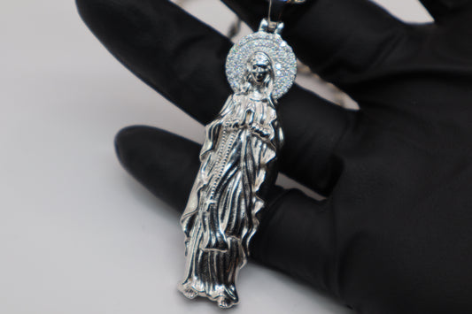 925S & VS Moissanite Virgin Mary Pendant